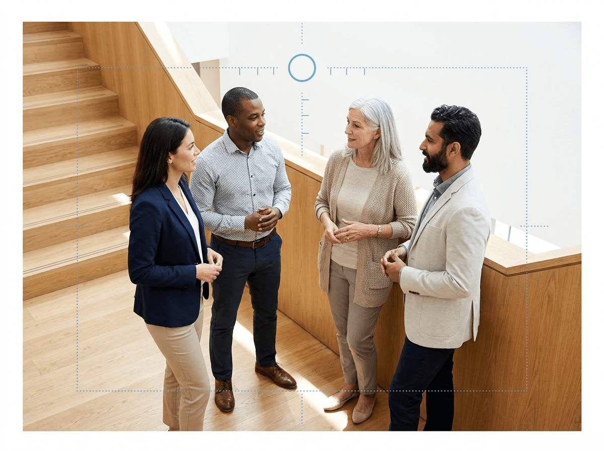 A leadership team in conversation